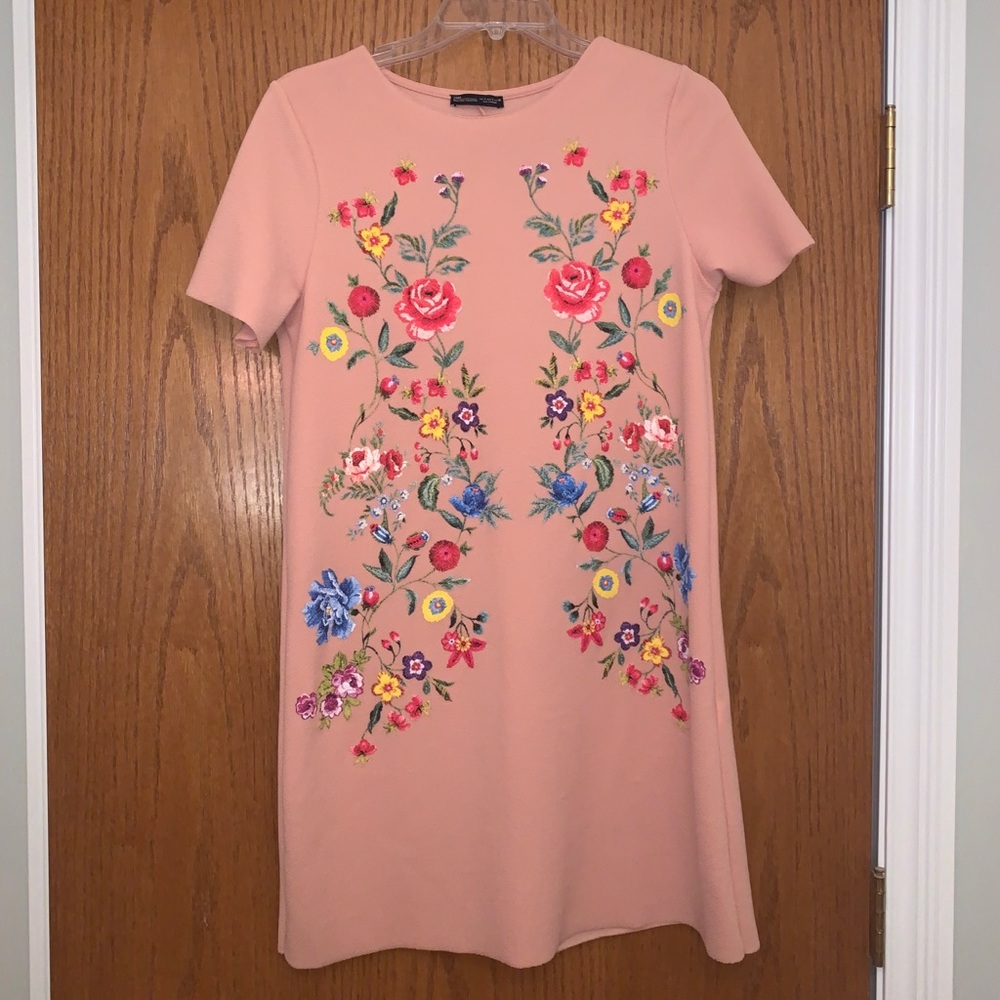 Zara floral shirt dress